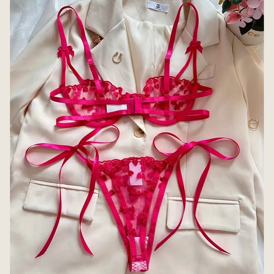 Lingerie Set with Pink Hearts - Image 2