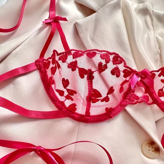 Lingerie Set with Pink Hearts - Image 3